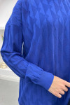 Embossed Mercerized Tunic Saxe Blue