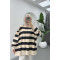 Thick Striped Oversize Sweatshirt Black