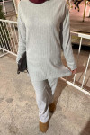 Thick Corduroy Suit Light Gray