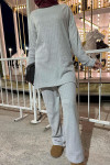 Thick Corduroy Suit Light Gray