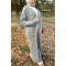 Thick Ribbed Long Cardigan Gray