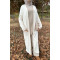 Thick Ribbed Long Cardigan Cream