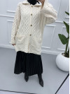 Thick Knitted Cardigan Cream