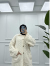 Thick Knitted Cardigan Cream