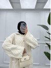 Thick Knitted Cardigan Cream