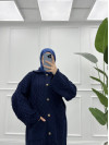 Thick Knitted Cardigan Navy Blue