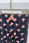 Heart Pajama Bottoms Black