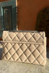 Quilted Leather Bag Beige