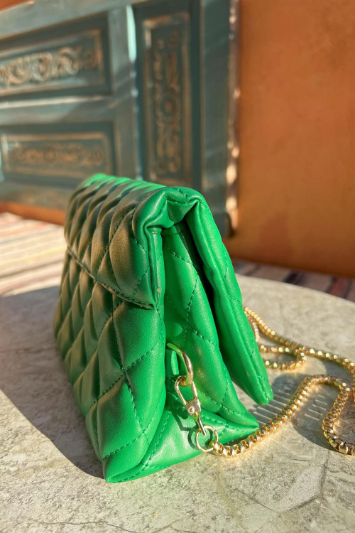 Quilted Leather Bag Benetton Green