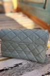 Quilted Leather Bag Aqua Green