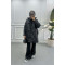 Quilted Oversize Coat Black