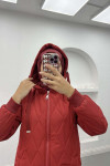 Quilted Puffer Jacket Red