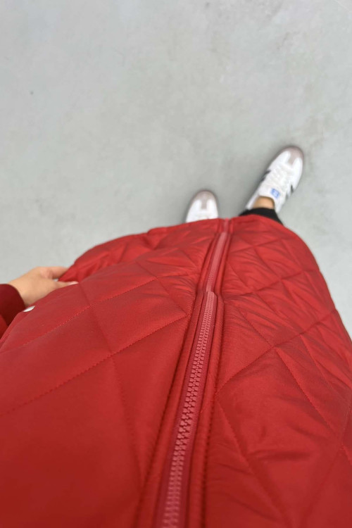 Quilted Puffer Jacket Red