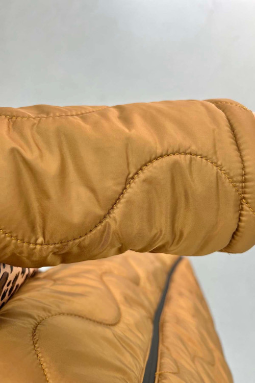 Quilted Long Coat Tan