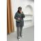 Hooded Zippered Tunic Gray