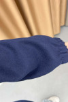 Hooded Zippered Tunic Navy Blue