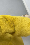 Hooded Fur Coat Mustard