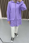 Hooded Drawstring Cape Lilac