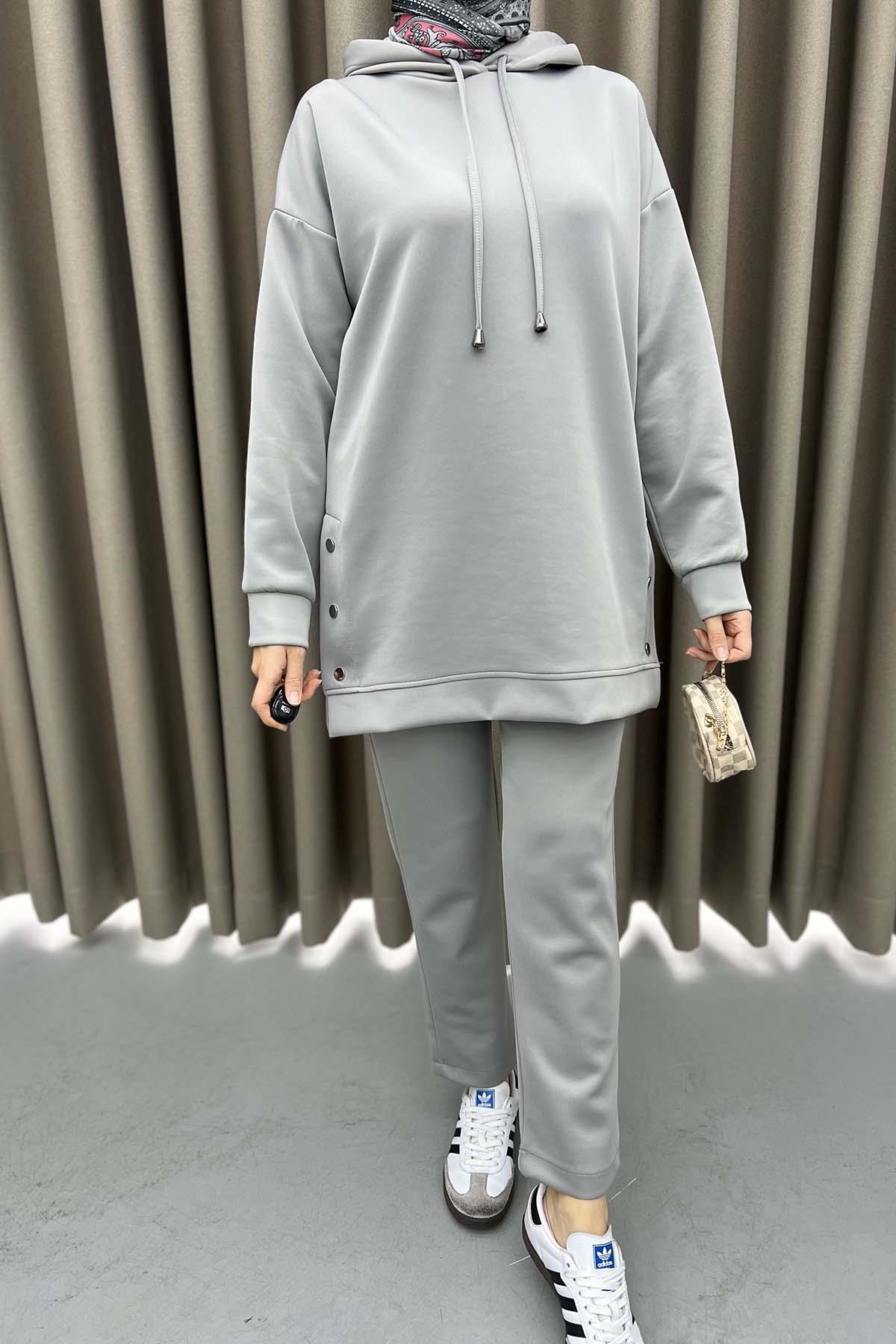 Hooded Snap Set Gray