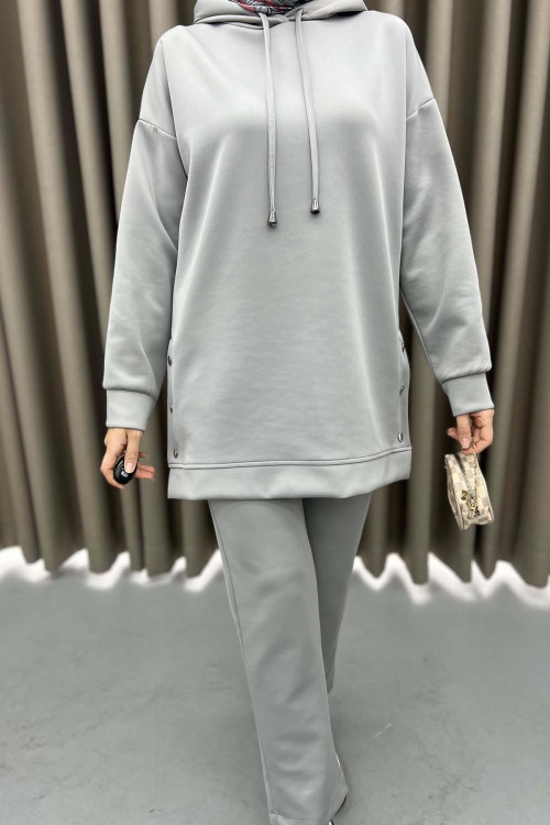 Hooded Snap Set Gray