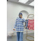 Striped Hooded Sweater Blue