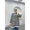 Striped Hooded Sweater Black