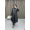 Hooded Leather Trench Coat Black