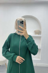 Hooded Zippered Suit Emerald Green