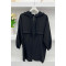 Hooded Zippered Coat Black