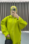 Hooded Fleece Suit Oil Green