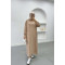 Hooded Sweat Dress Beige