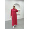 Hooded Sweat Dress Fuchsia