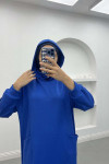 Hooded Sweat Dress Saxe Blue