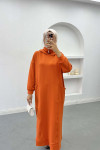 Hooded Sweat Dress Orange