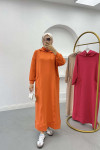 Hooded Sweat Dress Orange