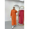 Hooded Sweat Dress Orange