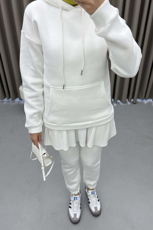 Hooded Sweatshirt Set White