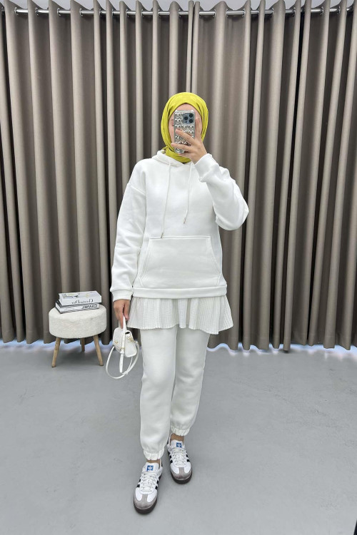 Hooded Sweatshirt Set White