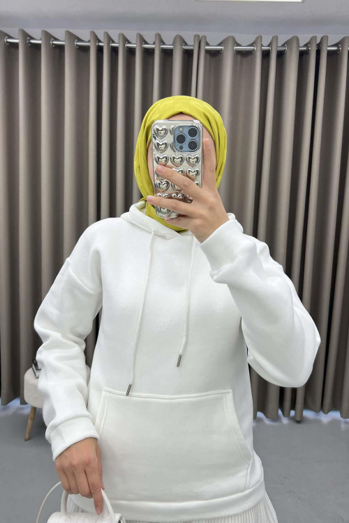 Hooded Sweatshirt Set White