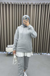 Hooded Sweatshirt Set Gray