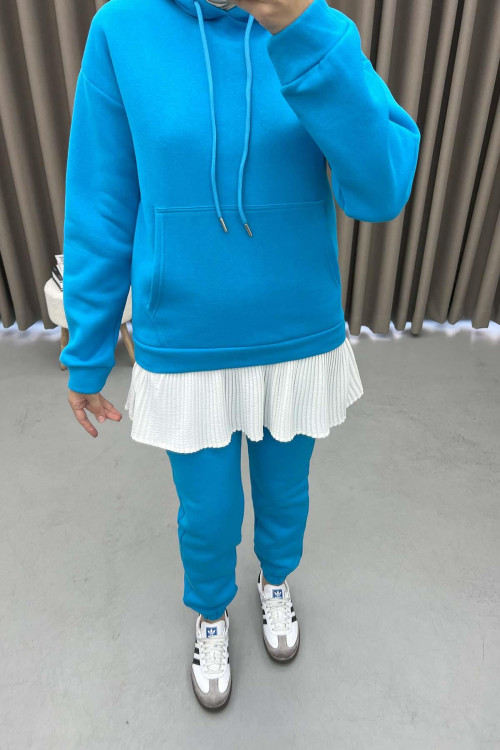 Hooded Sweatshirt Set Blue