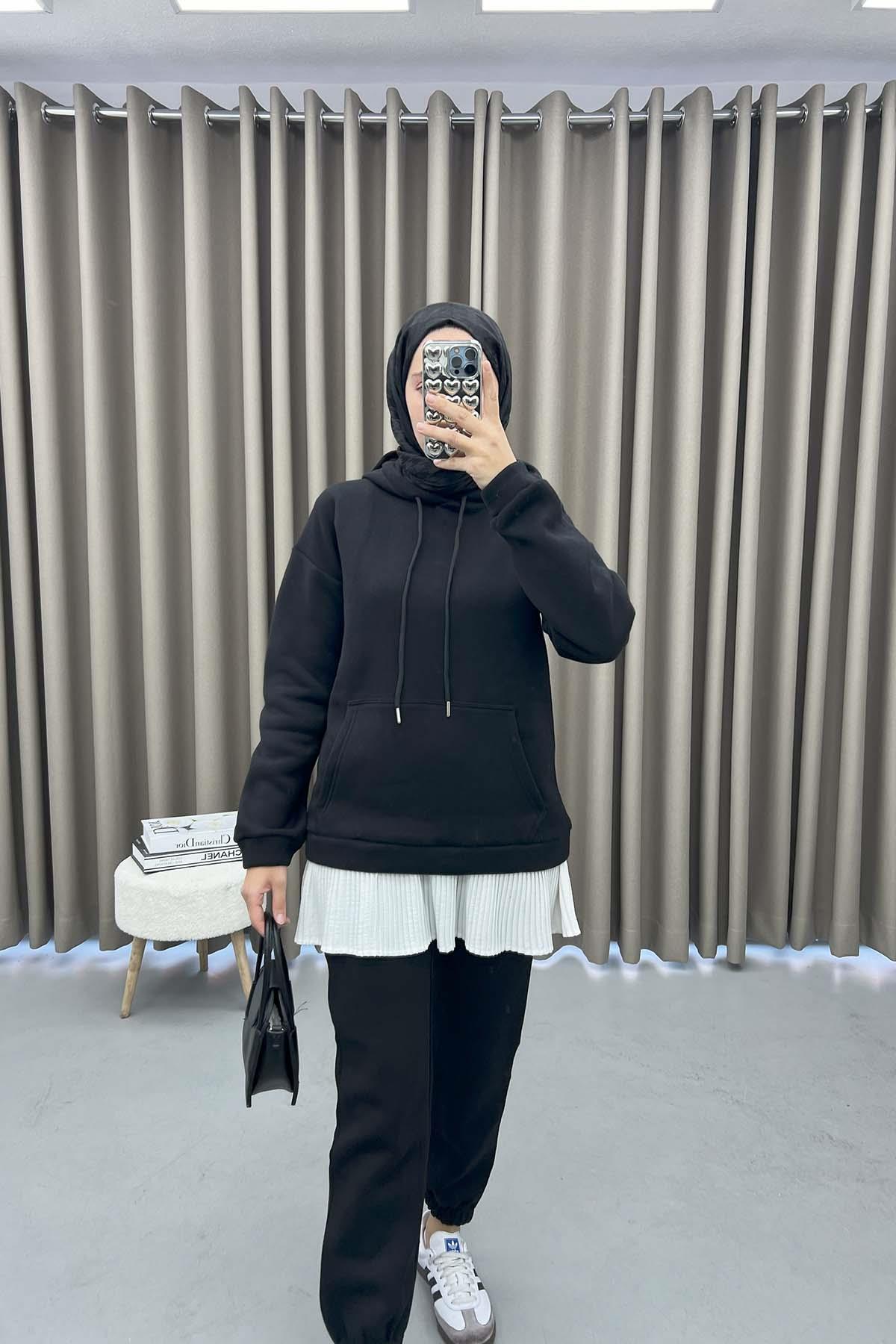 Hooded Sweatshirt Set Black