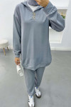 Hooded Suit Light Grey