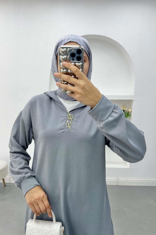 Hooded Suit Light Grey