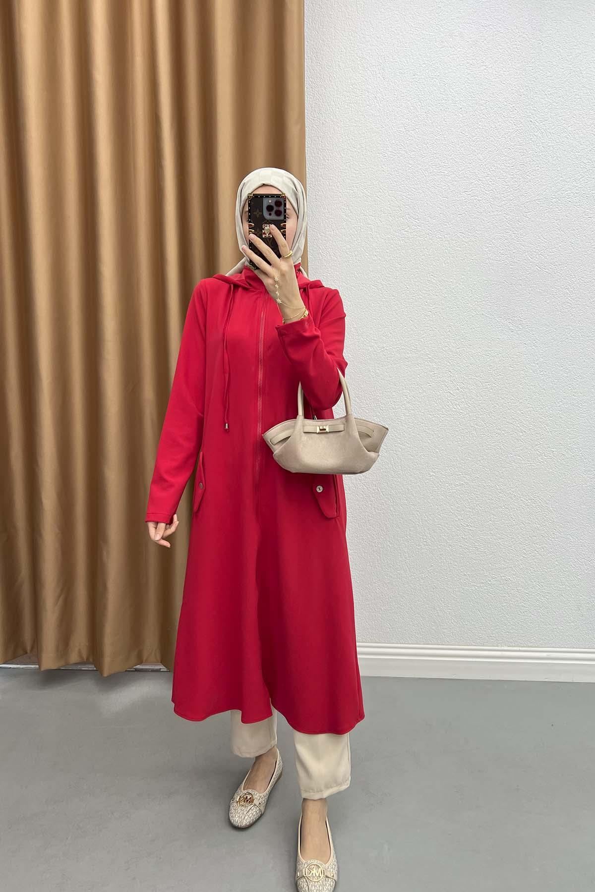 Hooded Tunic Red