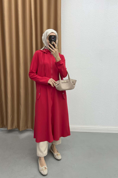 Hooded Tunic Red