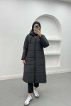 Hooded Long Puffer Jacket Black