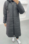 Hooded Long Puffer Jacket Black