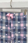 Checkered - Heart Pajama Bottoms Gray