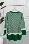 Mixed Pattern Sweater Green